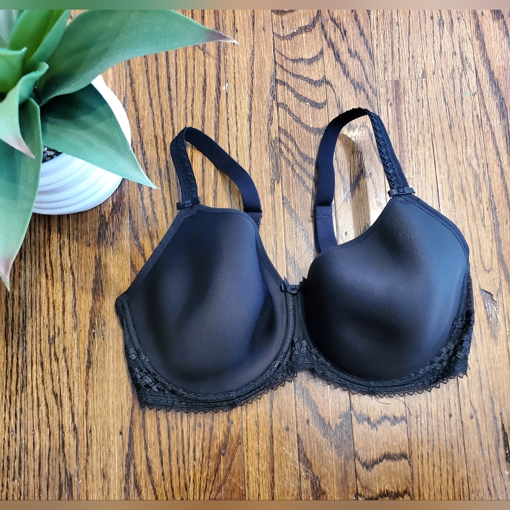 Fantasie Underwired Unlined Adjustable Straps Lace Intimates Bra Black Size 34G